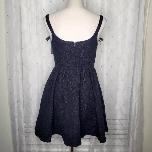 Trixxi Black Floral Whimsigoth Fairy Goth Glam Grunge Babydoll Dress Medium NWT